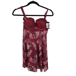 NEW French Affair Floral Sexy Babydoll Lingerie Padded Cups Size Medium $42